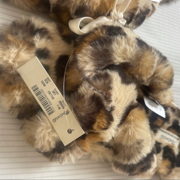 Madewell Crisscross Scuff Slippers in Leopard Recycled Faux Fur - Size 7 M - Picture 4 of 6